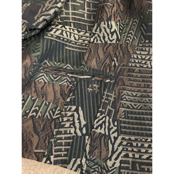 Chicos buttoned blazer animal print jungle theme 3/4 sleeved 2 Brown - Picture 3 of 10